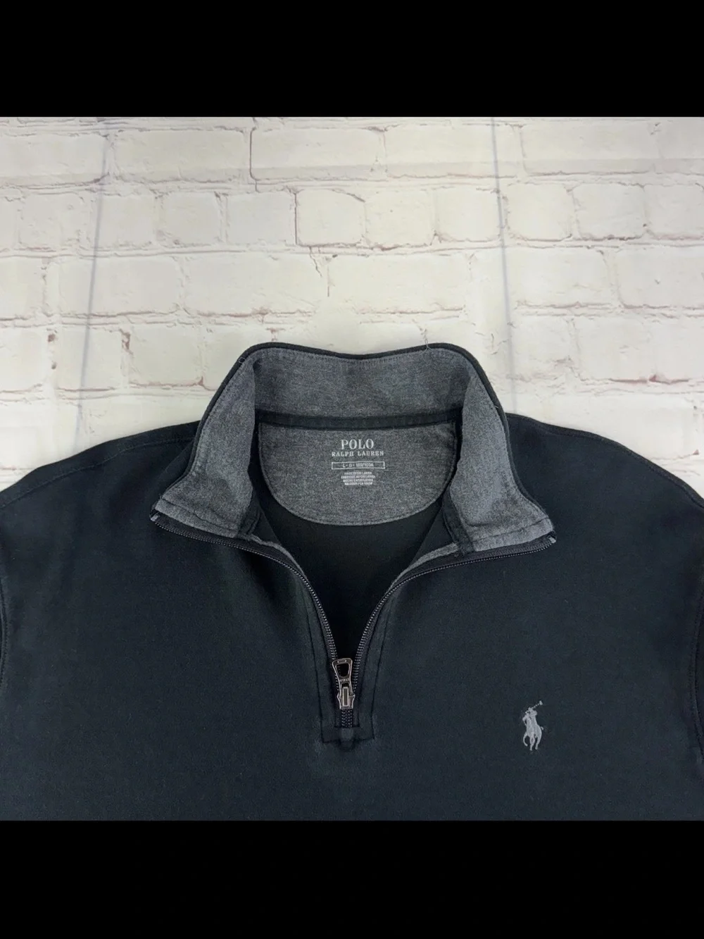 Polo by Ralph Lauren Men’s Black Half-Zip Pullover large #810